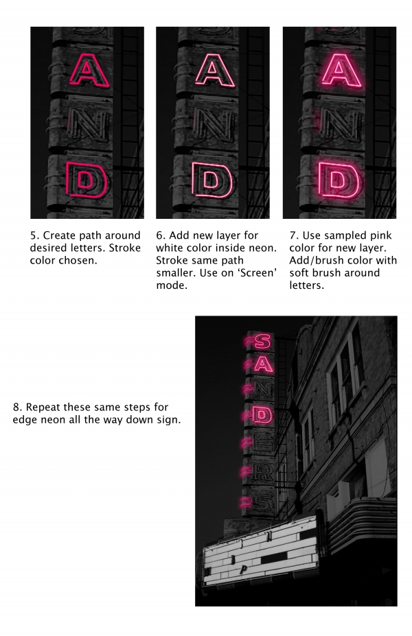 Creation of Neon Irony: Step 3